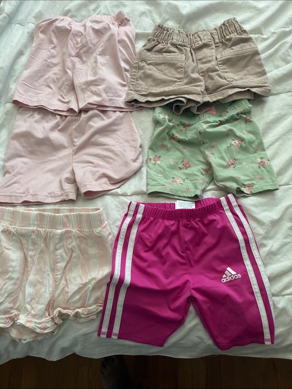 adidas Hot Pink Shorts with White Side Stripes